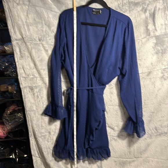 ASOS  dress women’s size 16 blue wrap dress - Picture 3 of 7